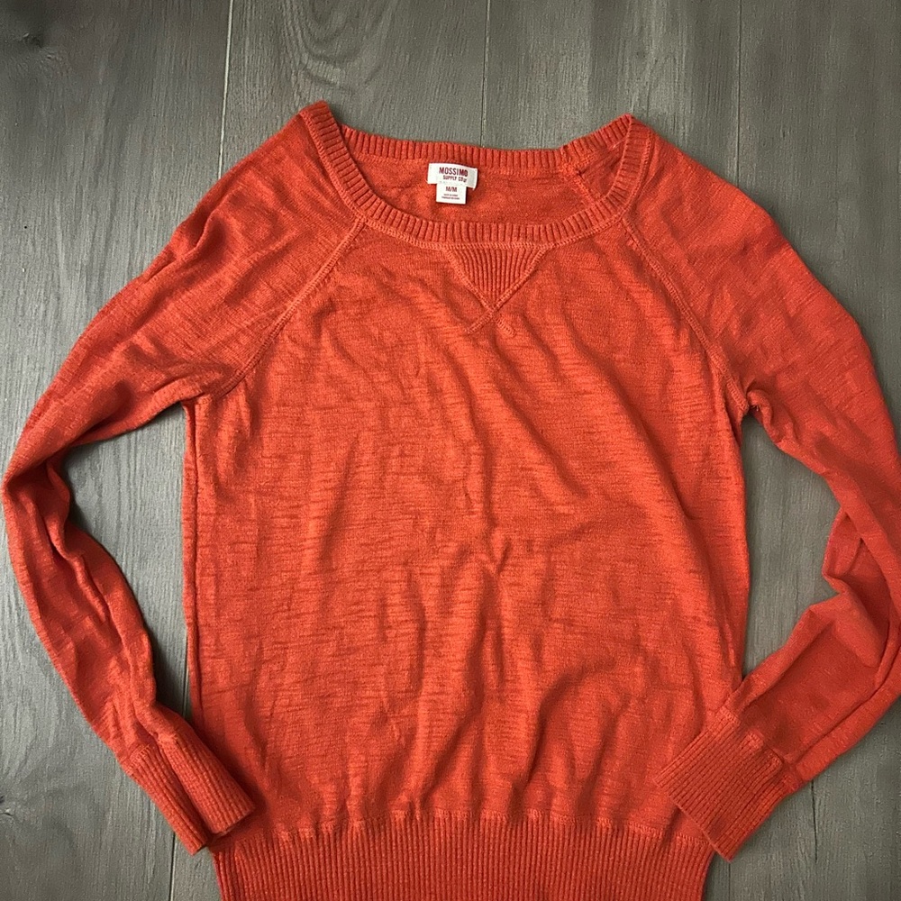 Mossimo Women's Vibrant Orange Crew Neck Sweater